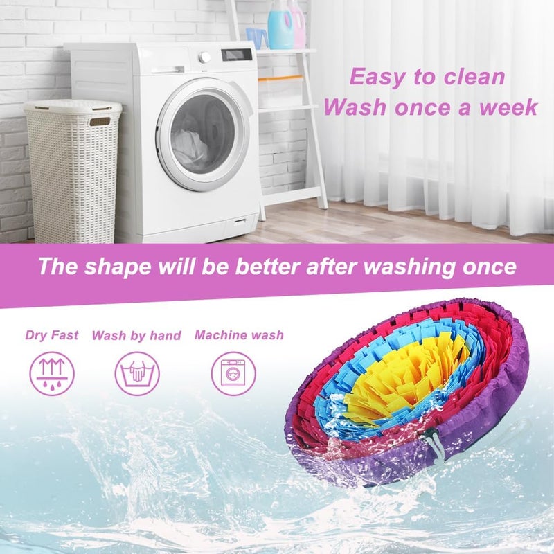 Vivifying Snuffle Mat for Dogs, Adjustable Dog Puzzle Toys Sniff Mat for All Breeds Dogs, Interactive Enrichment Toys for Slow Eating and Mental Stimulation (Yellow Blue Purple) - Image 5